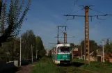 Donetsk tram line 1 with railcar 962 on Putylivs'ka Street (2011)