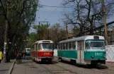 Donetsk tram line 10 with railcar 960 on Horkoho Street (2011)