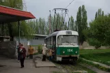 Donetsk tram line 16 with railcar 164 at Profesoriv Bohoslovskykh St (2011)
