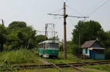 Donetsk tram line 8 with railcar 108 on Pohodina Street (2012)