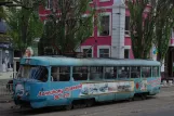 Donetsk tram line 9 with railcar 927 on Chelyuskintsiv Street (2011)