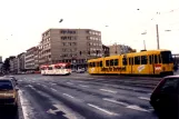 Dortmund tram line 406 with articulated tram 135 on Brüderweg (1988)