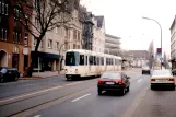 Dortmund tram line 408 with articulated tram 152 at Möllerstraße (1996)