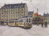 Drawing: Copenhagen tram line 6 with railcar 370 on Trianglen (2002)