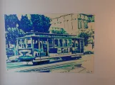 Drawing: San Francisco cable car California with cable car 57 near California & Hyde (2023)