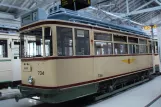 Dresden railcar 734 in Straßenbahnmuseum (2015)