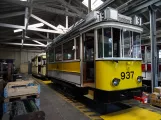 Dresden railcar 937 during restoration Straßenbahnmuseum (2019)