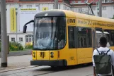 Dresden tram line 11 with low-floor articulated tram 2837 on Postplatz (2015)