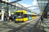Dresden tram line 2 with low-floor articulated tram 2712 at Postplatz (2015)