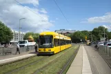 Dresden tram line 4 with low-floor articulated tram 2522 at Neustädter Markt (2015)