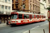 Düsseldorf extra regional line U76 with articulated tram 3029 at Hauptbahnhof (1981)
