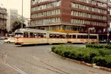 Düsseldorf tram line 705 with articulated tram 2412 on Konrad-Adenauer-Platz (Hauptbahnhof) (1981)