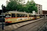 Düsseldorf tram line 709 with articulated tram 2431 at Worringer Platz (2000)