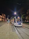Edinburgh tram line with low-floor articulated tram 275 at St Andrew Square (2023)