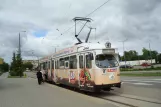 Elbląg tram line 4 with articulated tram 244 at Ogólna (2011)