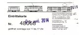 Entrance ticket for Hannoversches Straßenbahn-Museum (HSM) (2014)