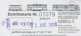 Entrance ticket for Hannoversches Straßenbahn-Museum (HSM) (2018)