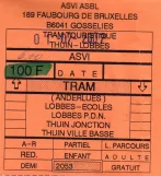Entrance ticket for Tramway Historique Lobbes-Thuin (2007)