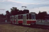 Erfurt party line 21 with articulated tram 432 on Gothaer Platz (1990)
