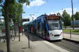 Erfurt tram line 2 with low-floor articulated tram 625 at P+R-Platz Messe (2014)