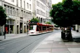 Erfurt tram line 2 with low-floor articulated tram 627 on Angen (2003)
