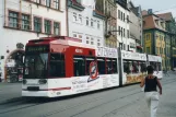 Erfurt tram line 5 with low-floor articulated tram 606 on Angen (2003)