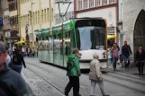 Erfurt tram line 6 with low-floor articulated tram 649 on Anger (2012)