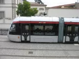 Florence tram line T1 with low-floor articulated tram 1007 on Viale Fratelli Rosselli (2010)