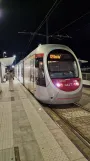 Florence tram line T2 with low-floor articulated tram 2019 at Peretola Aeroporto (2024)