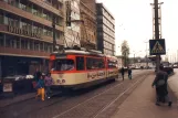Frankfurt am Main tram line 11 with articulated tram 615 at Haupbahnhof Südseite (1990)