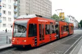 Frankfurt am Main tram line 11 with low-floor articulated tram 015 at Börneplatz (2003)