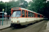 Frankfurt am Main tram line 12 with articulated tram 709 at Eissporthalle/Festplatz (1998)