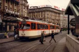 Frankfurt am Main tram line 15 with articulated tram 806 at Hauptbahnhof (1990)