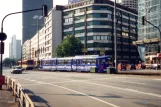 Frankfurt am Main tram line 16 with articulated tram 828 close by Hauptbahnhof (1991)