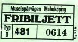 Free pass for Museispårvägen Malmköping (MUMA) (1995)
