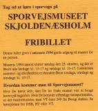 Free pass for Tram Museum Skjoldenæsholm, the front (1994)