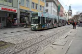 Freiburg im Breisgau tram line 2 with articulated tram 241 in front of pimkie, Kaiser-Joseph-Straße (2008)