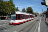 Freiburg im Breisgau tram line 3 with articulated tram 249 at Johanneskirche (2008)