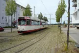 Freiburg im Breisgau tram line 5 with articulated tram 222 at Rieselfeld Bollerstaudenstraße (2008)