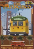 Fridge magnet: San Francisco F-Market & Wharves  Vintage Streetcars (2023)