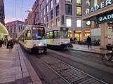 Geneva tram line 12 with articulated tram 826 at Bel-Air (2024)