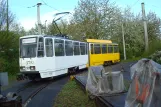 Gera articulated tram 301 at the depot Geraer Verkehrsbetrieb depot, Zoitzbergstraße (2014)