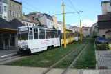 Gera tram line 3 with articulated tram 348 at Sorge/Markt (2014)