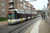 Ghent tram line 1 with low-floor articulated tram 6307 at Nieuwevaartbrug (2014)
