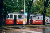 Gmünden tram line 174 with railcar 8 at Hauptbahnhof seen from the side (2004)