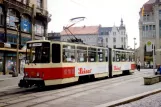 Görlitz tram line 1 with articulated tram 14 at Demianiplatz (1993)