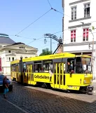 Görlitz tram line 1 with articulated tram 319 close by Bahnhof (2015)