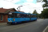 Görlitz tram line 2 with articulated tram 301 at Bahnhof/Südausgang (2015)