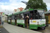 Görlitz tram line 2 with articulated tram 313 at Biesnitz/Landeskrone (2015)
