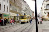Görlitz tram line 2 with articulated tram 4 on Berliner Straße (1993)